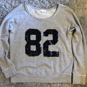 Forever 21 graphic “82” sequined crew neck